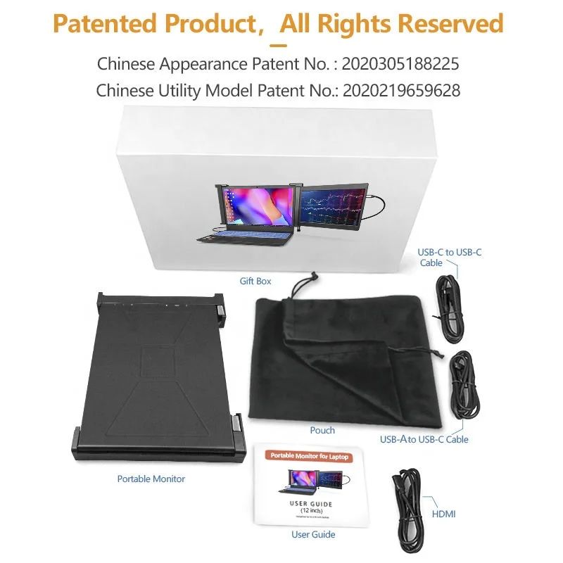 Layar Eksternal Portabel 14 Inci Tipe-C untuk Gaming Windows/OS/Android/ Multi Layar untuk Laptop