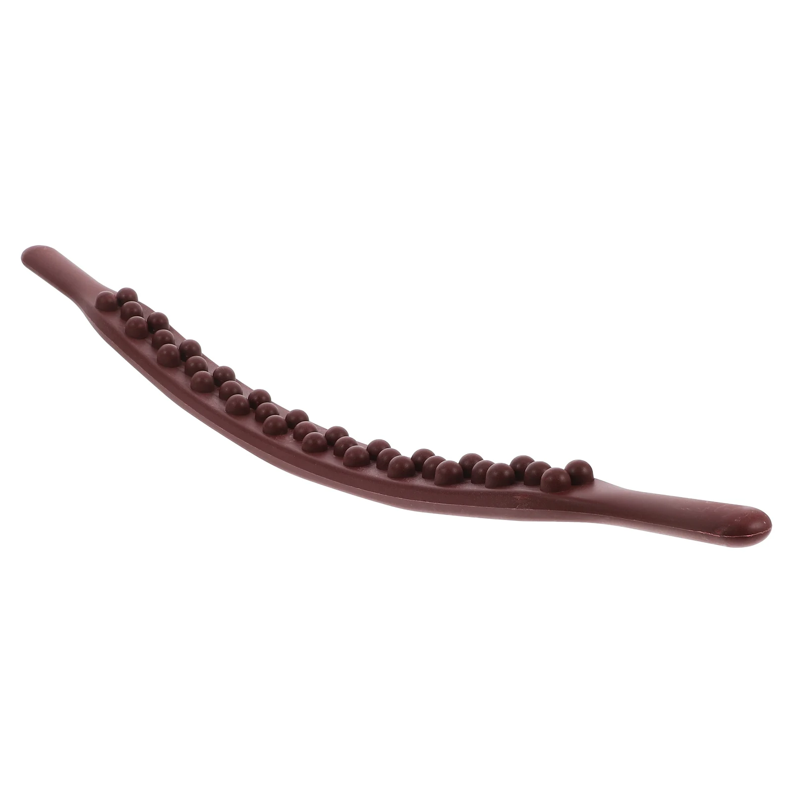 

35 Beads Massage Stick Gua Sha Back Massager Dark Brown Body Roller Home Plastic Massage Tool Spa Portable Use