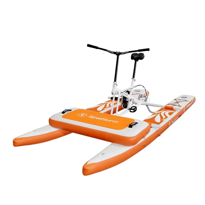 CE Certificate Safe Stable PVC Soft Cushion Noise-free Effortless Pedaling Inflatable Water Bike For Scenic Spot Renters