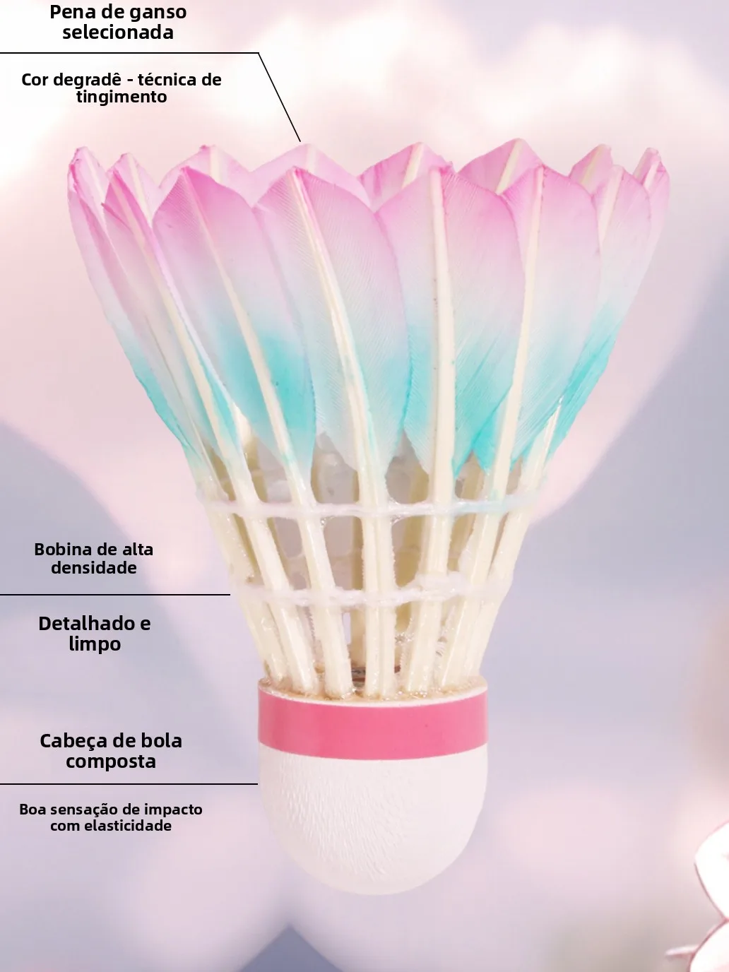 patented-design-gradient-color-badminton-shuttlecock-purple-high-aesthetic-value-cultural-creative-item-goose-feather-composi