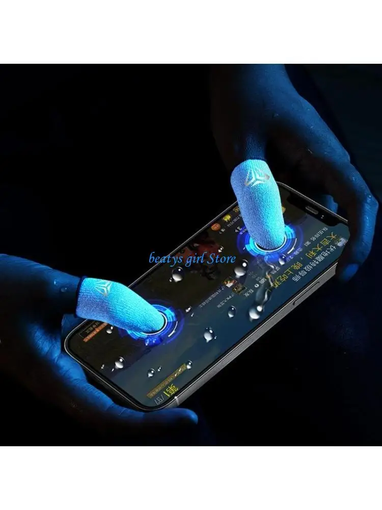 C7AB Sweatproof Finger Sleeve For Mobile Game Finger Cover Breathable Game Controller Gaming Thumb Gloves
