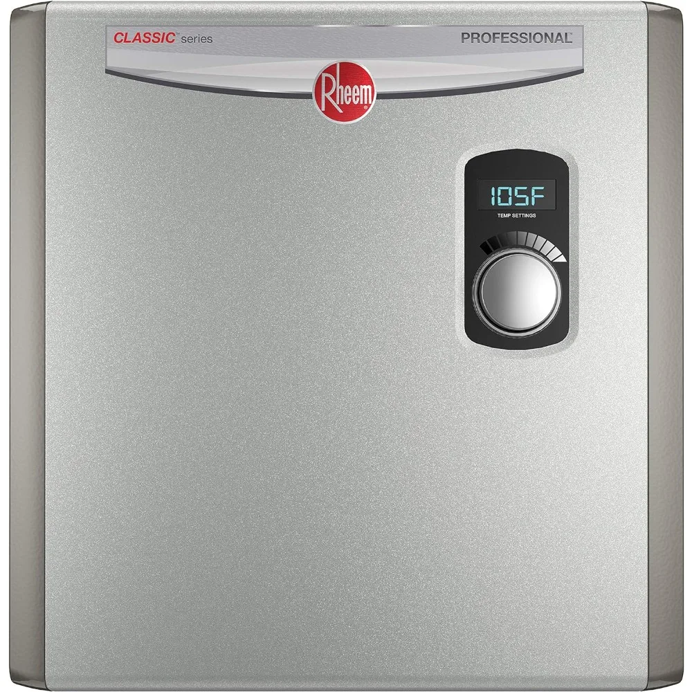 Calentador de agua eléctrico sin tanque, RTEX-24, 24kW, 240V, color gris