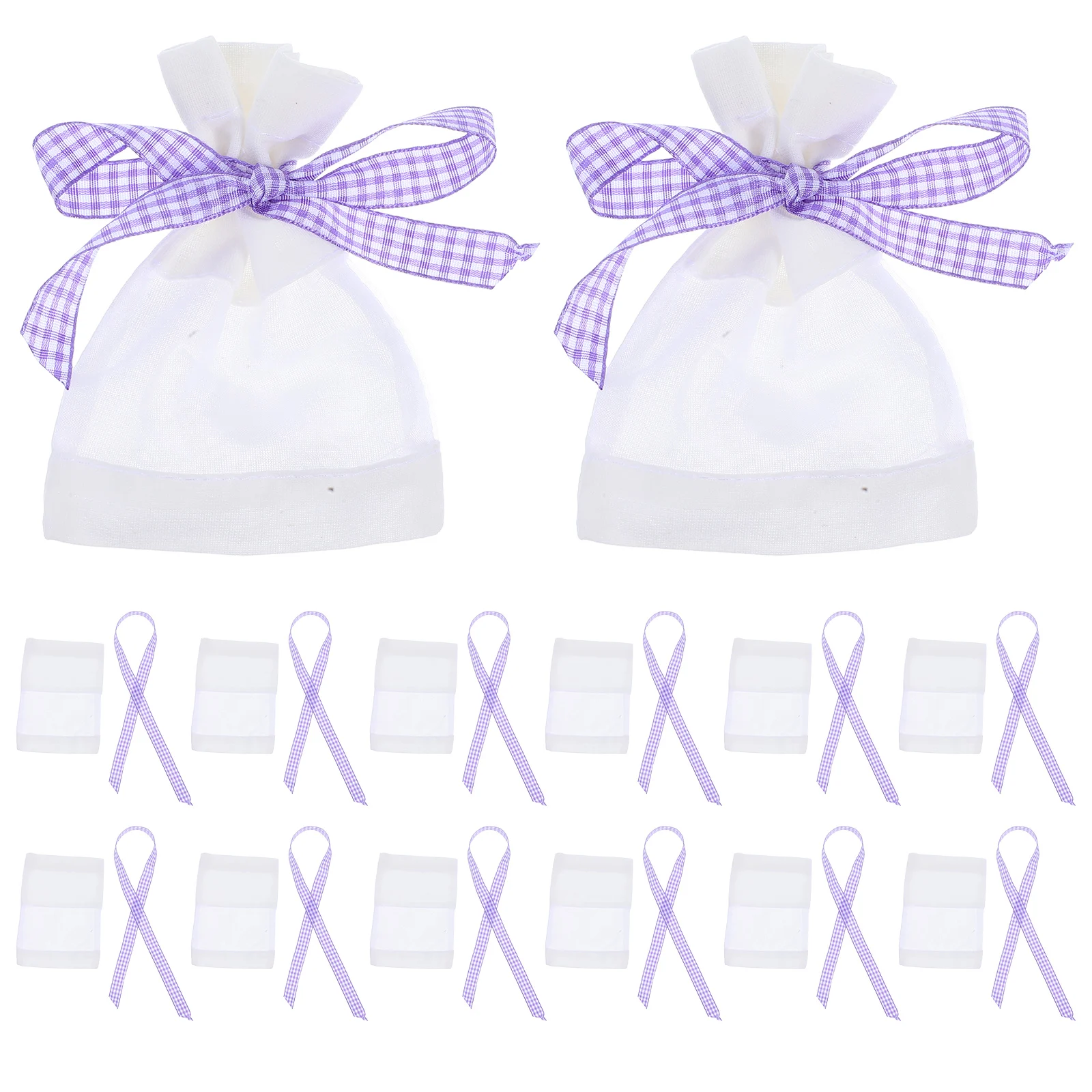 

20pcs Lavender Sachet Empty Fabric Pouches Compact Drawstring Organza Bags For Aromatherapy Wedding Favor Travel Present
