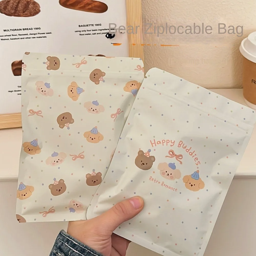 50/20 Stück süße Bär Kekse Süßigkeiten Taschen selbstklebende Kunststoff OPP Geschenkbeutel Cartoon Tier Kekse Backen Verpackungsbeutel – Detail 1