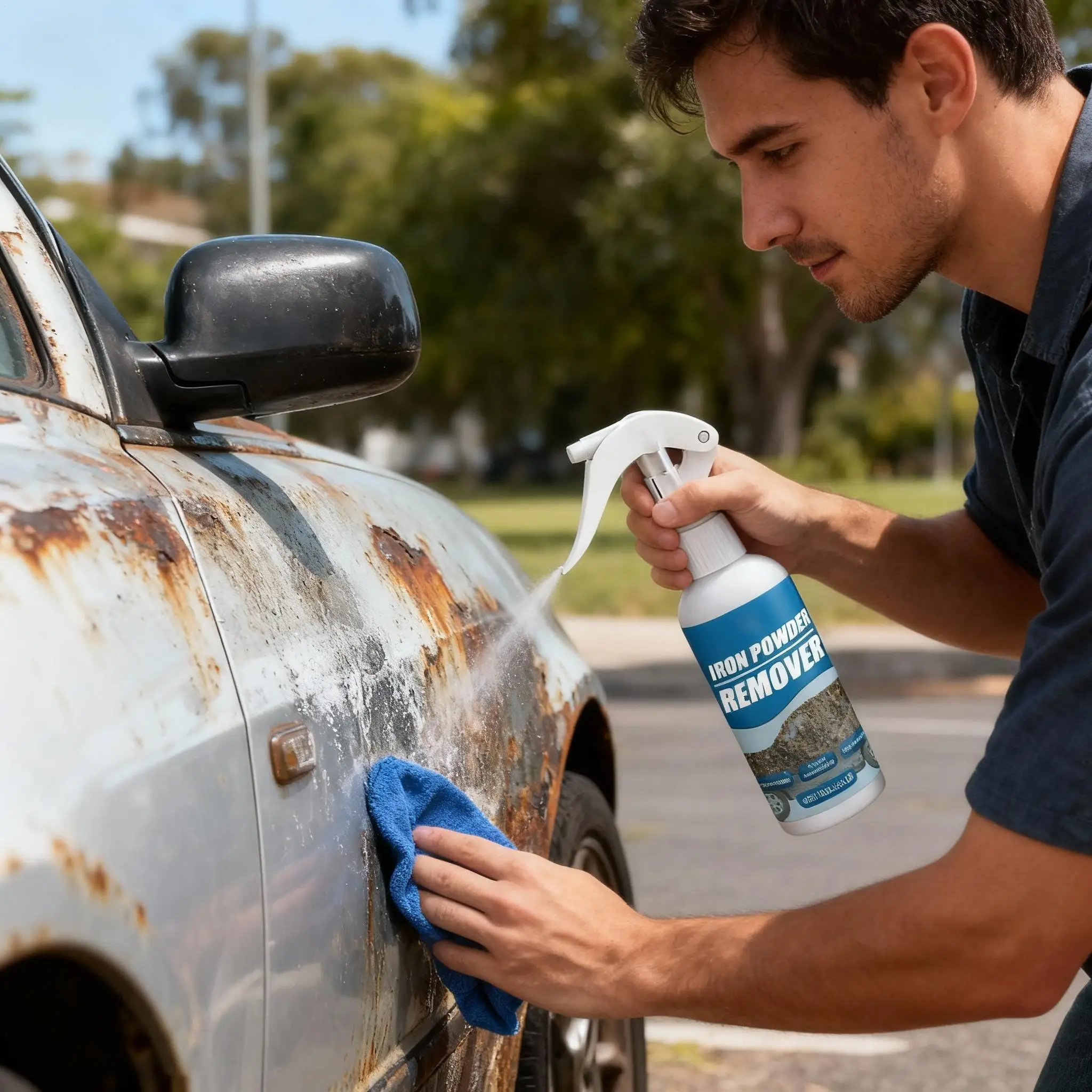 

Спрей для удаления ржавчины: очиститель от железного порошка и ржавчины для автомобильных дисков, дверных ручек, дверей