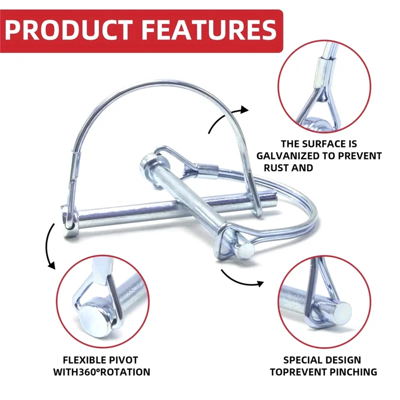 A76K 10 шт. 6X70 мм стопорный штифт вала W ушная арка D-образный стопорный штифт вала прицепа предохранительный штифт муфты для автомобилей лодок/прицепов