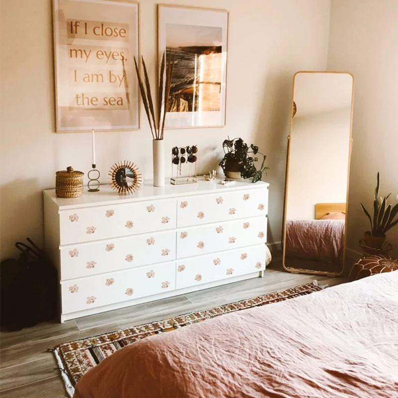 Boho Flowers Wall Stickers for Kids Room Baby Nursery Girls Boys Living Room Nordic Warm Home Decoration Vinyl Vintage Decal