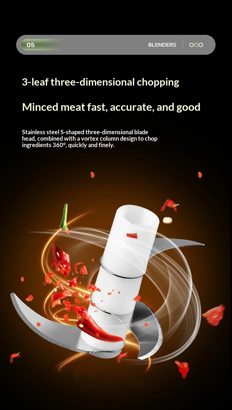 HOMEFISH Electric Mini Kitchen Garlic Paste Mixer Baby Food Meat Grinder Home Multi-functional Garlic Crusher