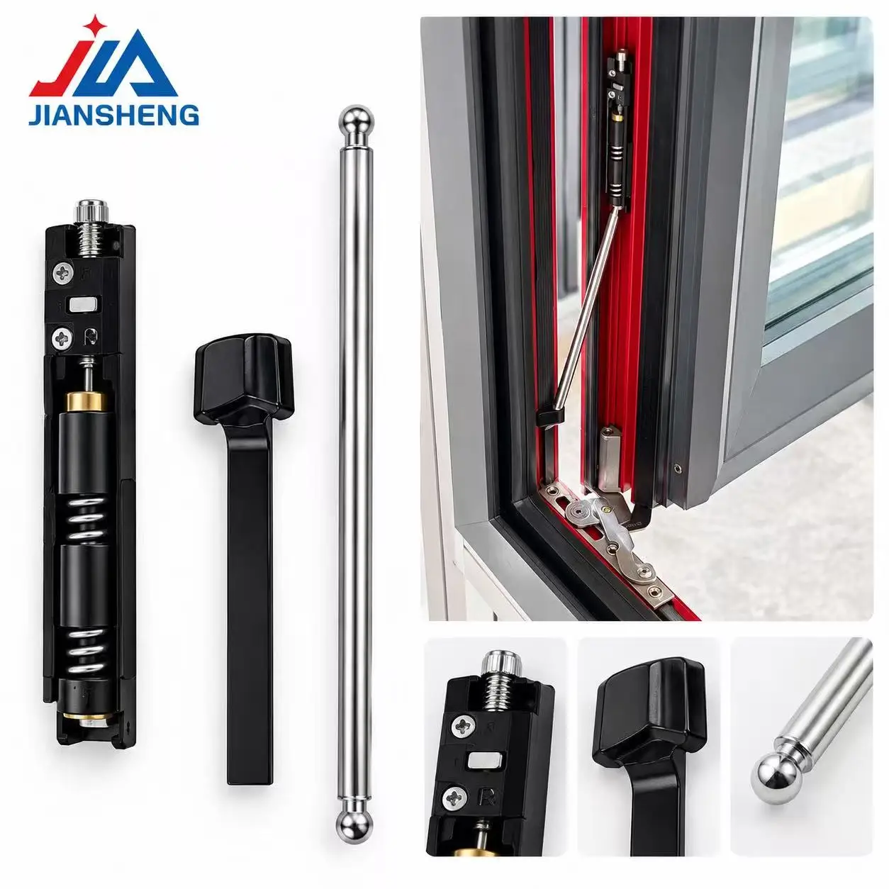 Add-On Window Sash Support Rod, Auxiliary Load Support for Inward Opening Tilt and Turn Aluminum Windows