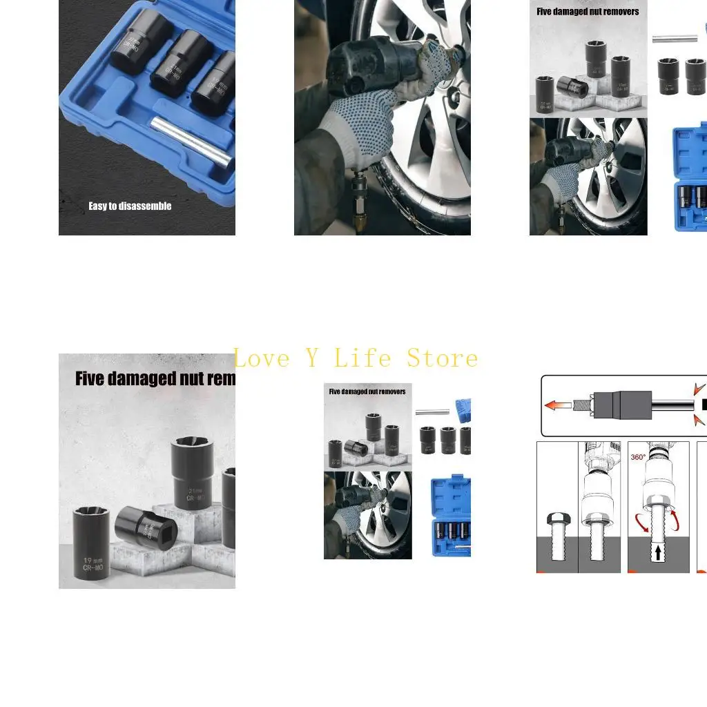 

L74C Damaged Screw Extractors Tool Nut Remover For Auto Repair With Storage Case