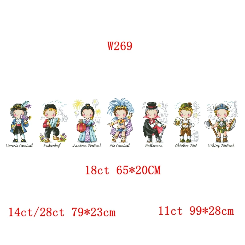 The cross-stitch set 28CT, 18CT, 14CT and 11CT can be selected as the hand-made material pack of printed fabric for saga Festiva