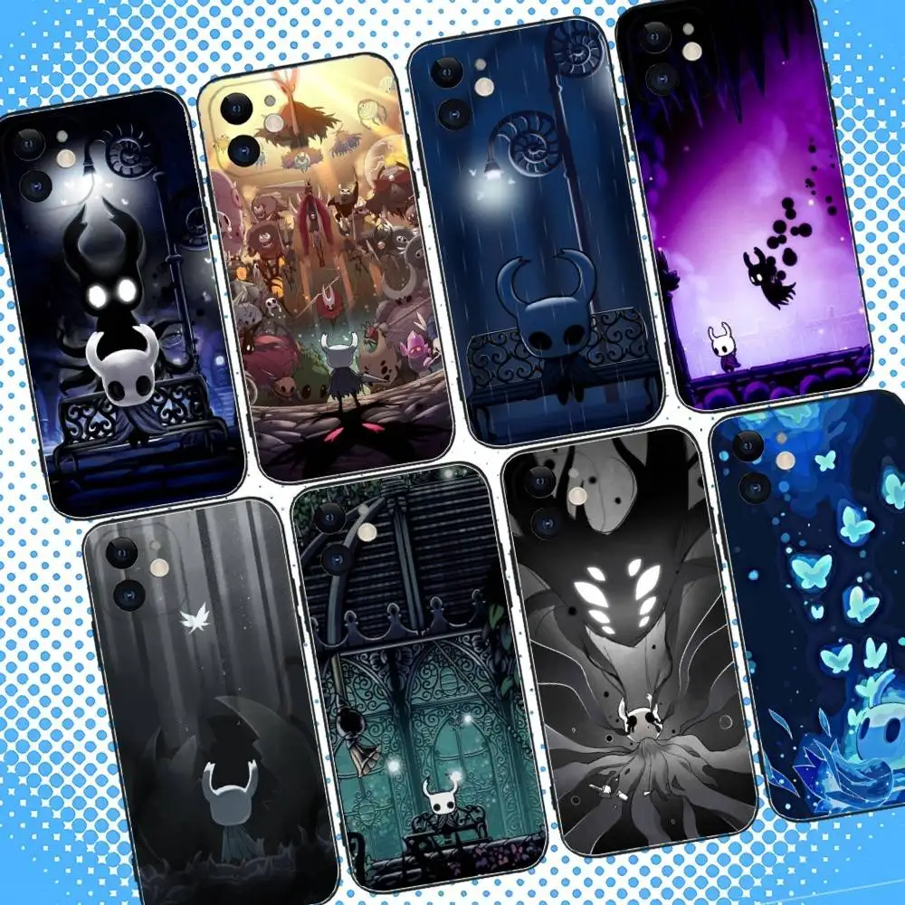 

Game H-Hollow Knight Phone Case For iPhone 16,15,14,13,12,11,Pro,Max,Plus,X,XS,XR,SE,8,7,Mini,Soft Silicone Black Case