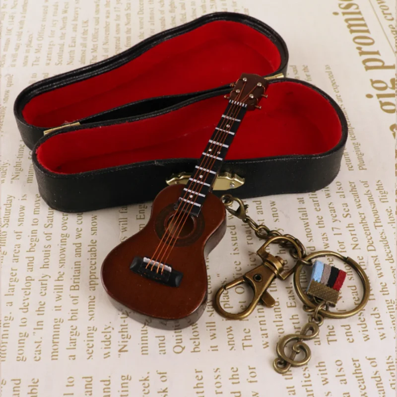 

Bag Pendant Handmade Wooden Guita Violin Pendant Keychain Halloween For Man Or Woman Gift