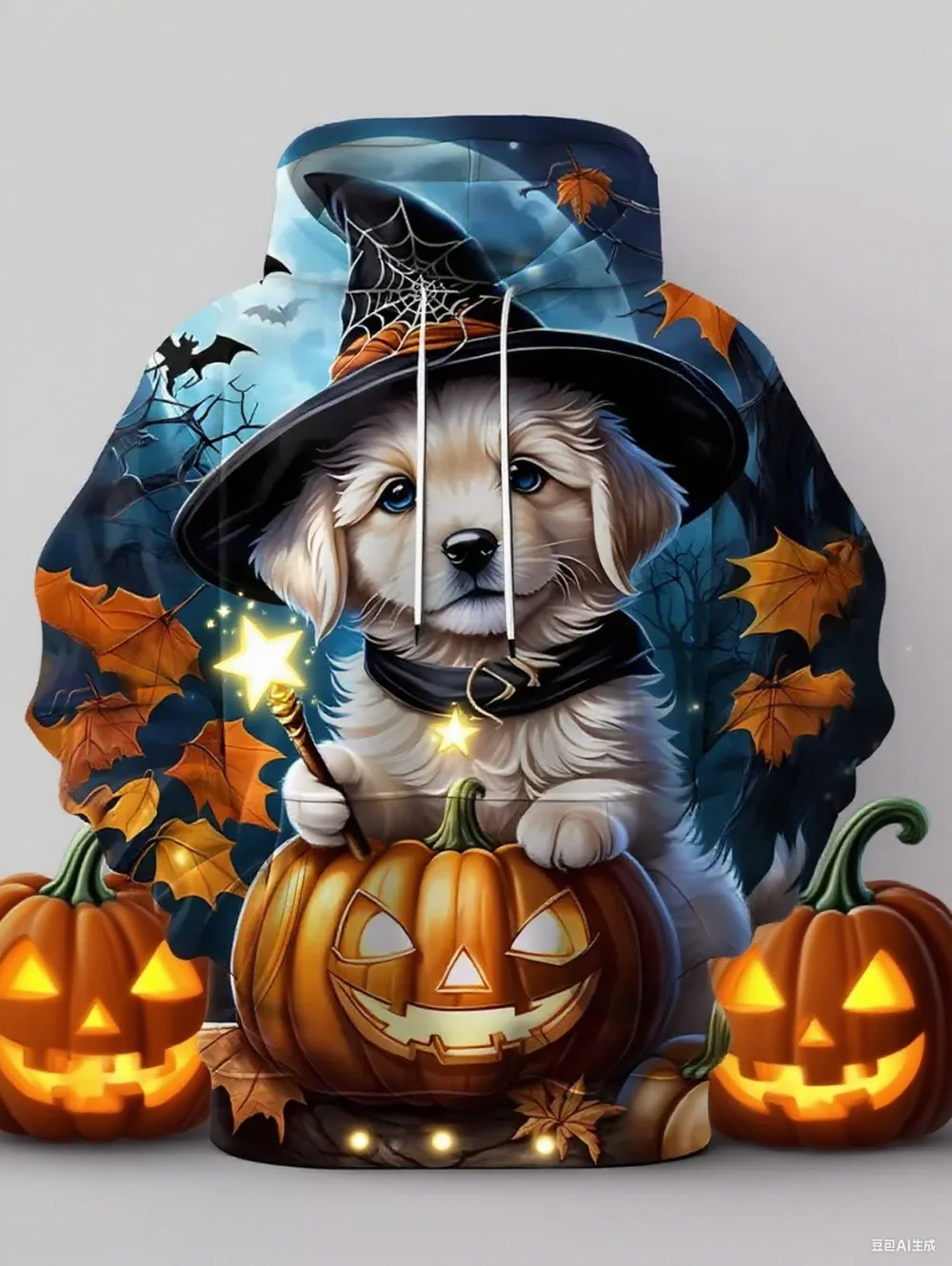 Halloween Men's Hoodie Cute Animal Pumpkin Pattern Autumn Sweatshirts Casual Round Neck Tops Outdoor Comfortable Men's Clothing