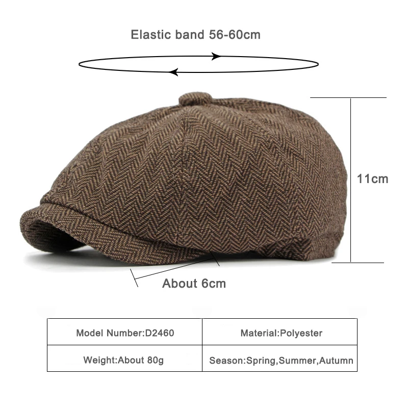 Twill Flat Cap for Men Women Herringbone Newsboy Caps British Style Octagonal Hat Solid Green Red Detective Cabbie Beret Hat