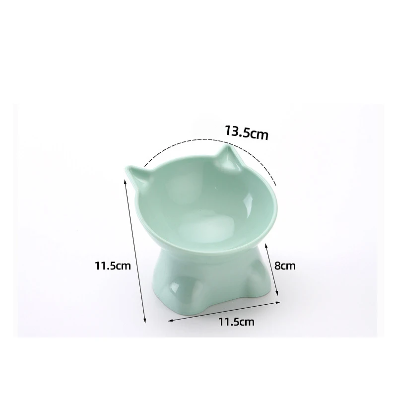 Large Capacity Cats Bowls Pet Bowl Oblique Mouth Cute Cartoon Cat Shape Cat Dog Food Dispenser Pet Feeder Pets Supplies Products