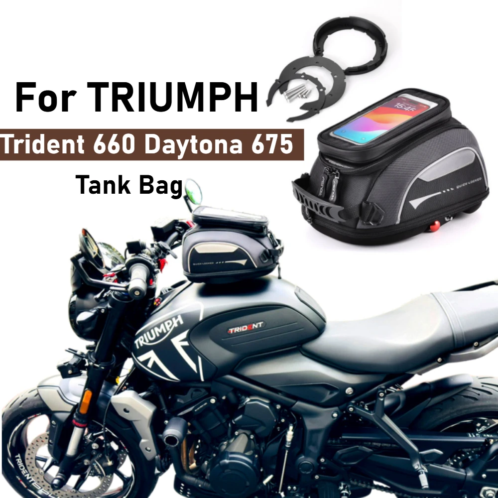 For Trident 660 Daytona 600 675 Street Triple 765 Tiger 800 Speed Triple 1050 Motorcycle Tank Bag Quick Lock Luggage Backpack