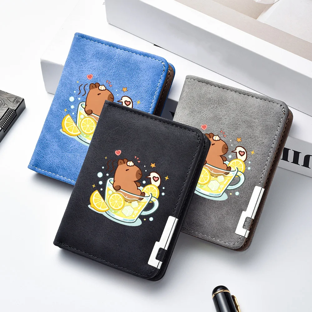 Men's Credit Card Bag, Featuring Cute Cartoon Patterns, Double-layer Folding Design, Capable of Holding Credit Cards