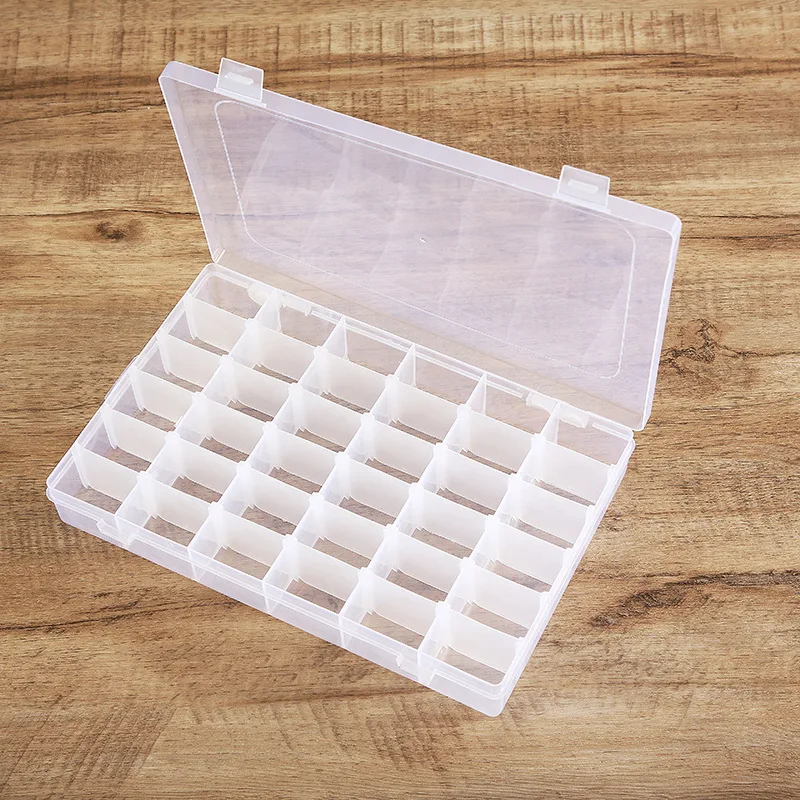 PP Transparent 36 Grid jJewelry Plastic Box Auto Parts Organizer Box Rectangular Electronic Components Storage Box Ring Box