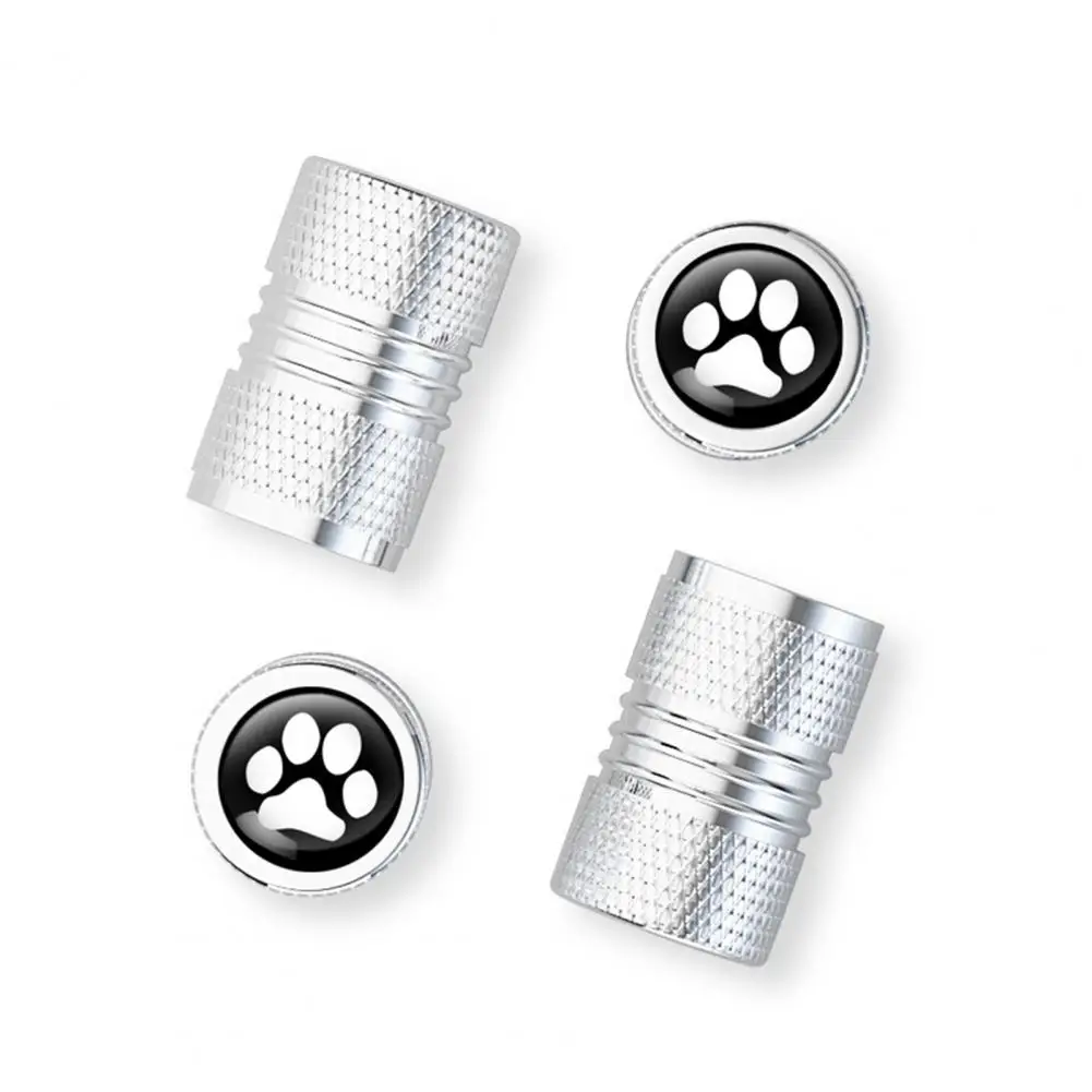 

Rust-free Aluminum Alloy Valve Covers Corrosion-resistant Dog Paw Pattern Tire Valve Hats Set of 4 Aluminum Alloy for Leak-proof