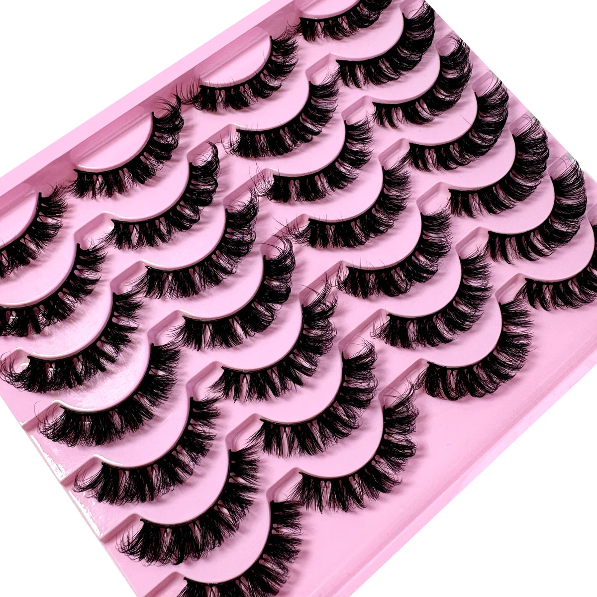 14 pares de pestañas cortas suaves de 15-20mm con forma de ojo de gato, esponjosas y tenues, embalaje hecho a mano, 100% esponjoso, pestañas de visón naturales, herramienta de maquillaje