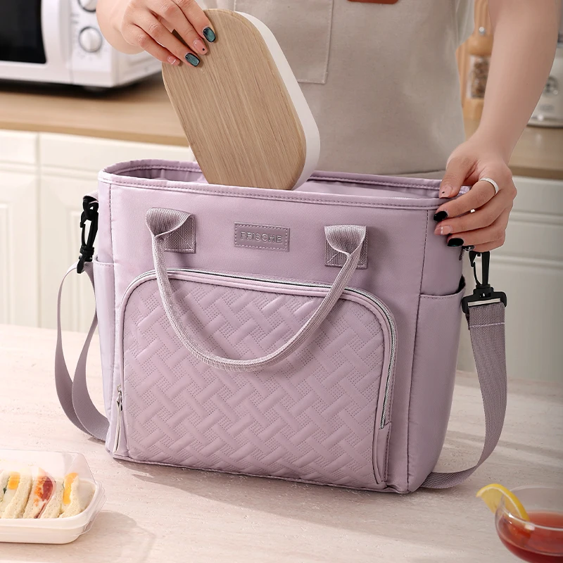 Portable Lunch Handbag Thermal Insulation Cooler Bag Thermal Insulation Lunch Bag Special Large Capacity Lunch Bag with Strap