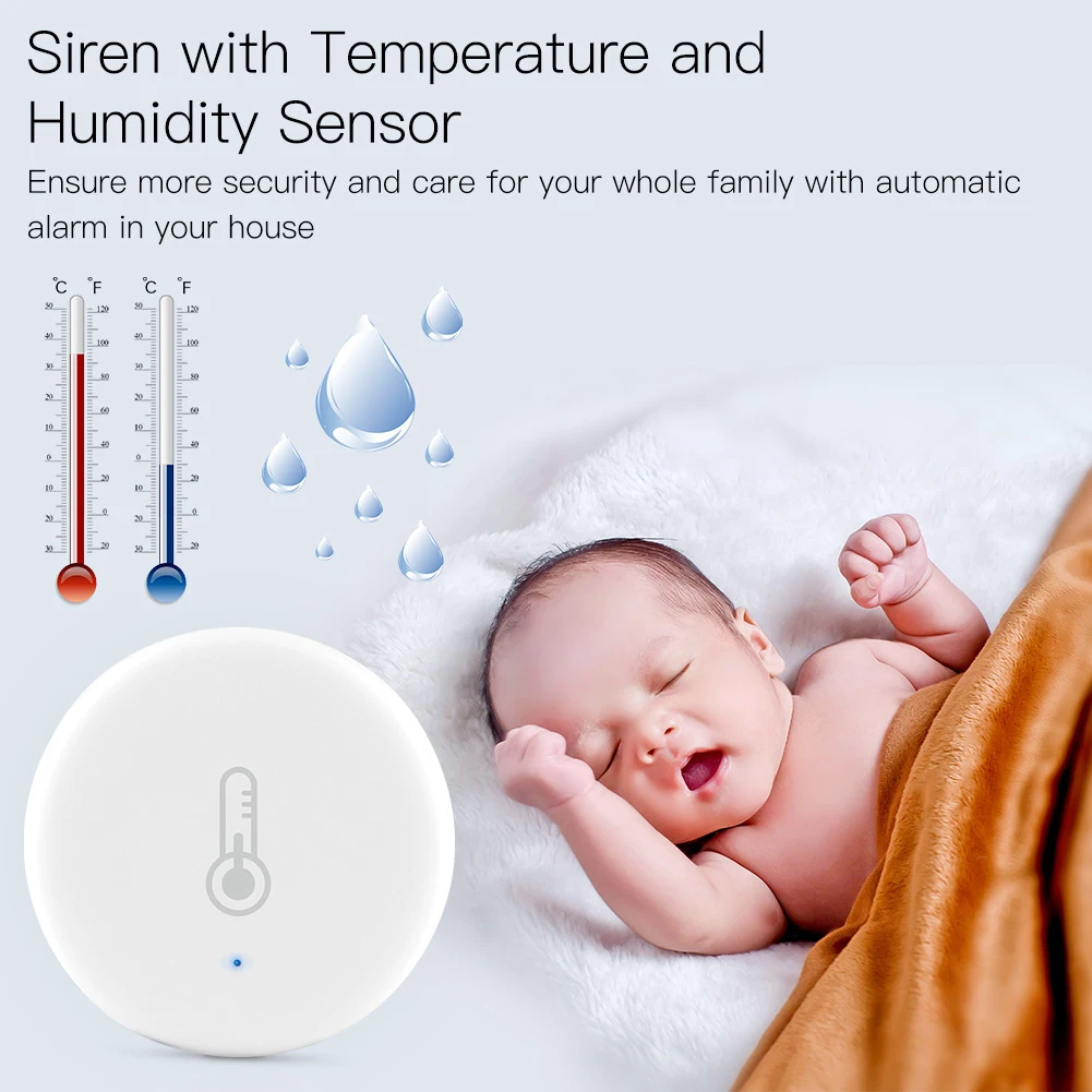 a86g new Tuya Smart ZigBee 3.0 Smart Temperature and Humidity Sensor Battery Powered Security with Tuya Smart Life App (C)