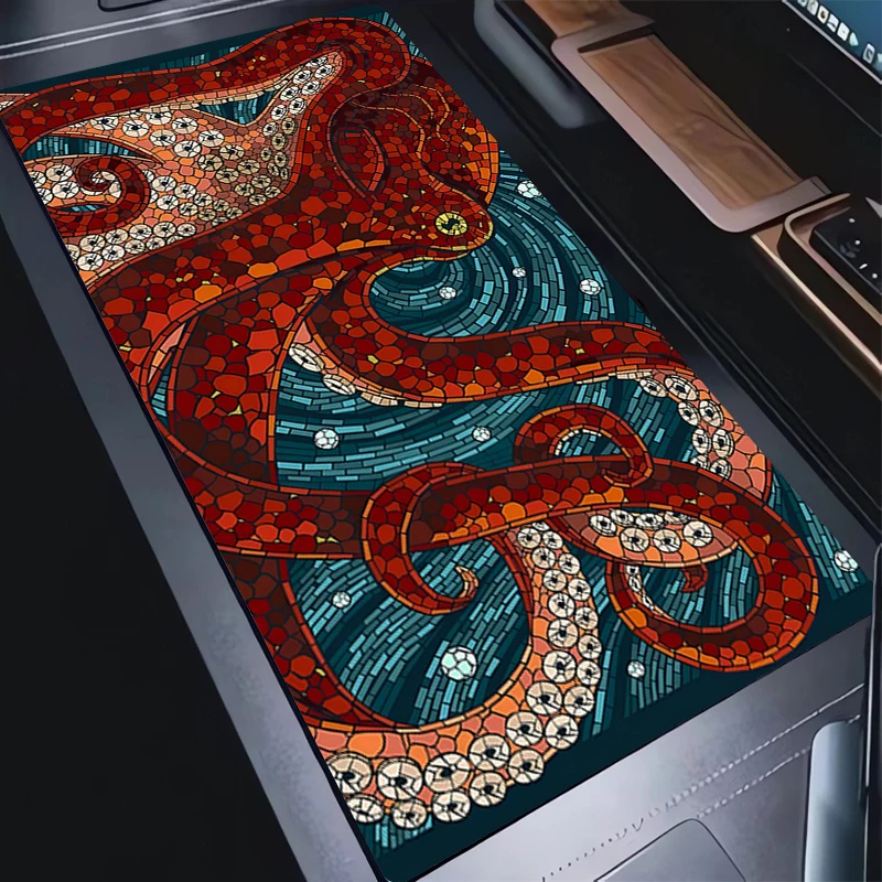 

Mouse Pad Gaming New Sea Monsters And Ships Mousepad Laptop Gamer Cabinet Keyboard Pad Non-Slip Soft Computer Extended Desk Mat