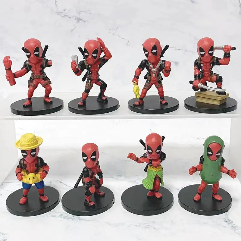 8pcs/set X-men Deadpool 7-8cm PVC Figure Collectible Model Toy