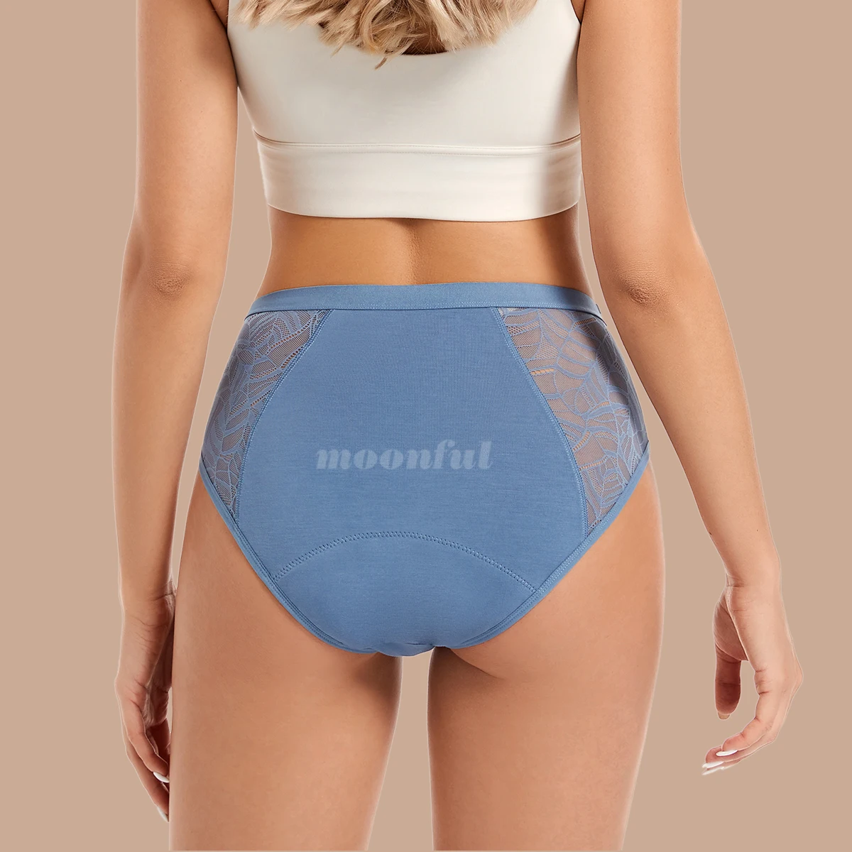 3PCS Menstrual Panties Pack Women Menstrual Cycle Absorbent Underwear Lace Period Brief Female High Waist Menstruation Underwear