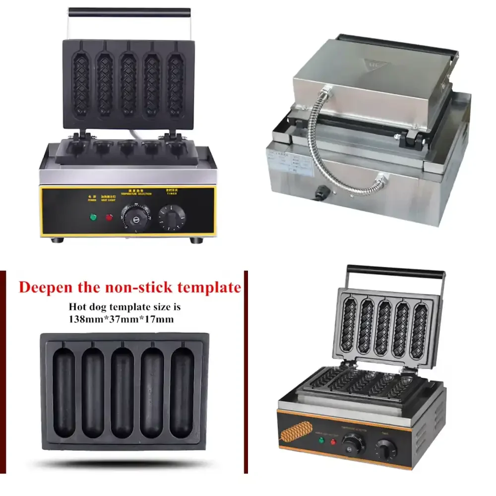 

New Technology Waffle Hotdog Maker/Electric Hot Dog Making Machine /CE Certified 5pcs Hotdog Stick Waffle Maker