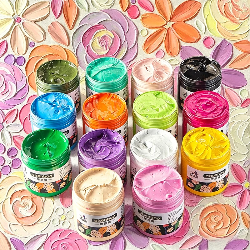 650g Color Texture Modeling Paste Acrylic Gesso for Oil Painting Canvas 3D Relief Art DIY Sculpting Cream