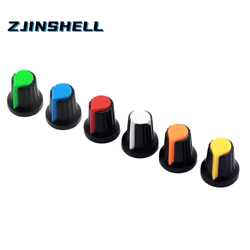 WH148 Potentiometer Switch Knob Caps AG2 6mm Plastic Plum Handle 15X17mm White Green Red Blue Yellow Orange