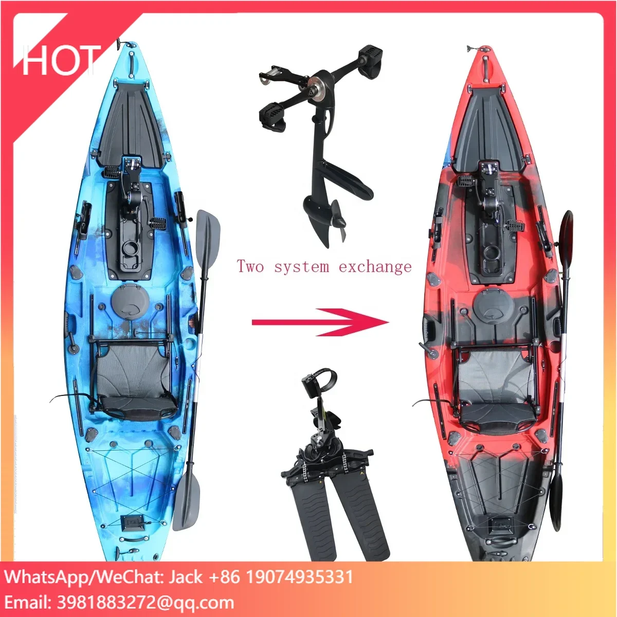 

2023 Vicking Newest 12ft Kayak Flap Pedal Propeller Pedal System, Racing Fishing Kayak