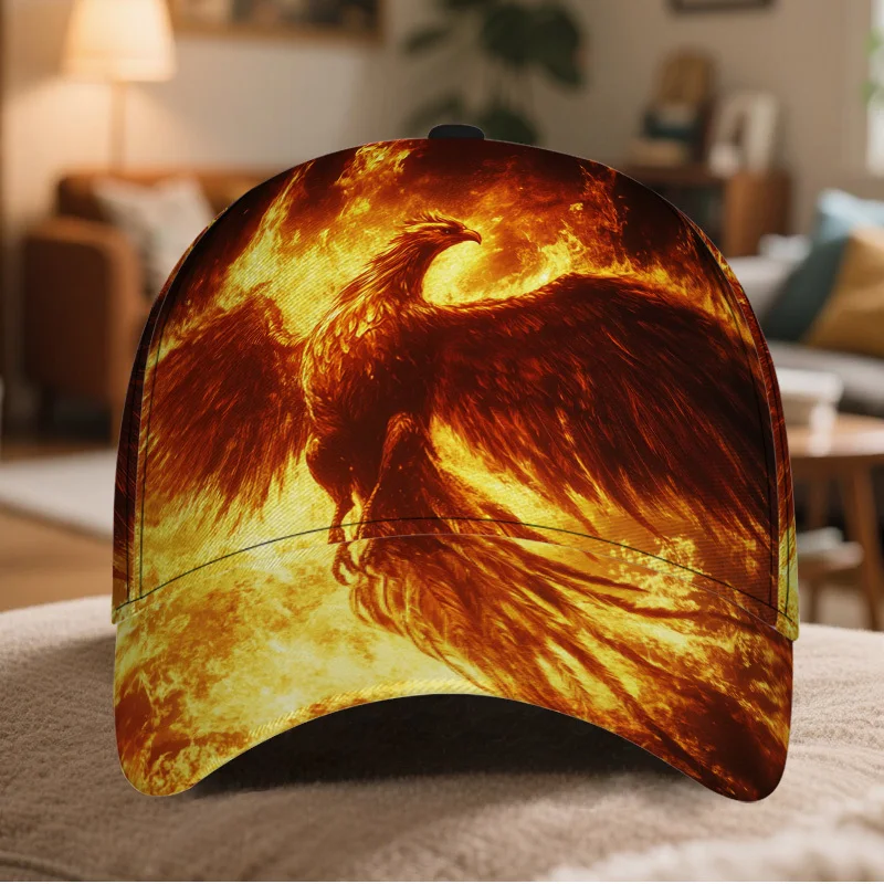 Customization 1pc Fiery Phoenix Rising Print Classic Baseball Cap - Lightweight Adjustable Duckbill Hat, Ideal For Daily Wear, C