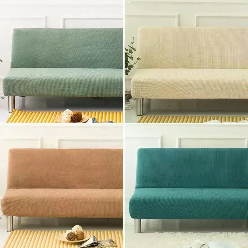 D2 Thickened Full Cover Sofa Jacquard Sofa Cover Elastic Corner Solid CoucCover L Shaped Sofa Slipcover Protector 1/2/3/4 Seater