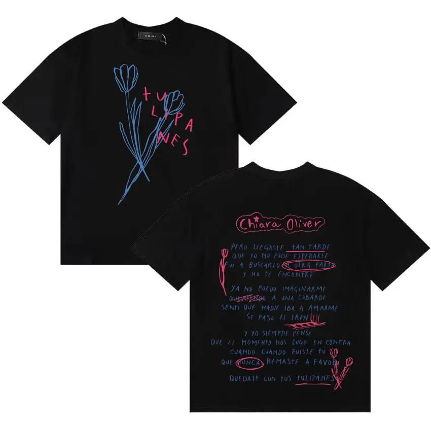 Singer Chiara Oliver Album Tour T Shirts Men Women Trendy Y2K T-shirt Casual Cotton Cozy Retro Oversized Pop T Shirts Streetwear