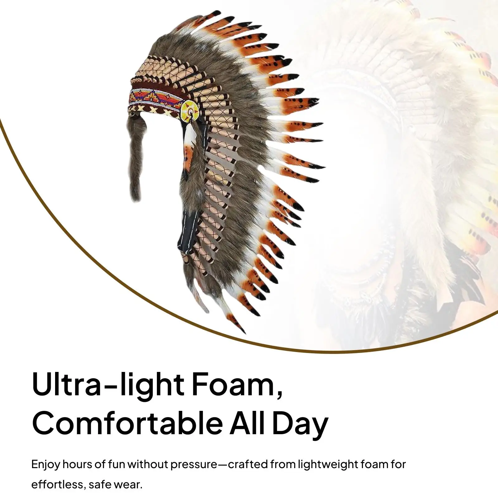 インドのネイティブチーフ頭飾りステージショーテーマパーティーファンシードレスダンスショー写真小道具手作りハロウィンフェザー頭飾り