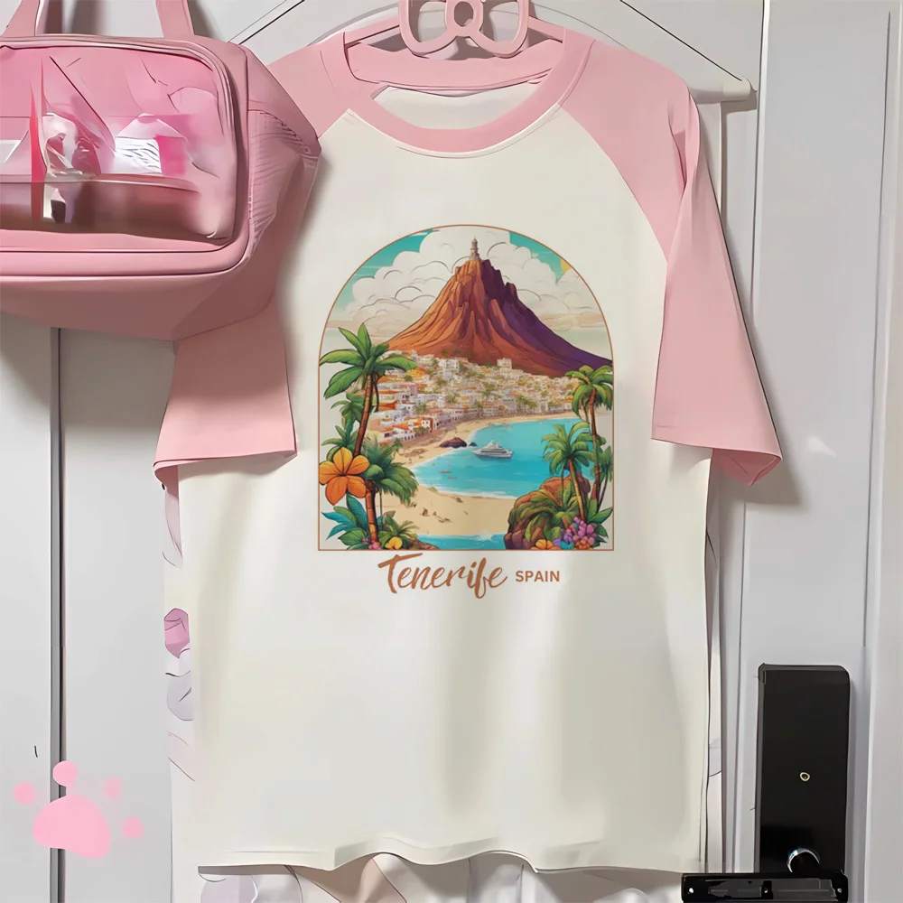 Tenerife Tee women youthful streetwear summer Tee female anime clothes