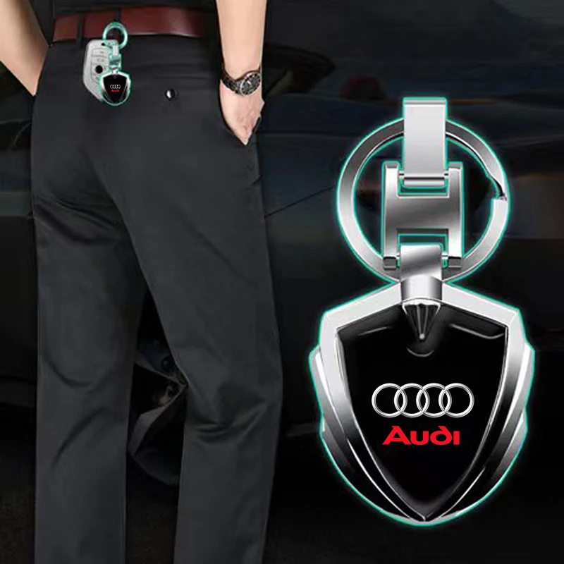 Car Styling Accessories 3D Metal Key Rings Car Logo Emblems Keychain For Audi A1 A3 8P A4 B5 B6 B7 B8 A5 A6 C5 A7 A8 Q3 Q5 Q7 TT