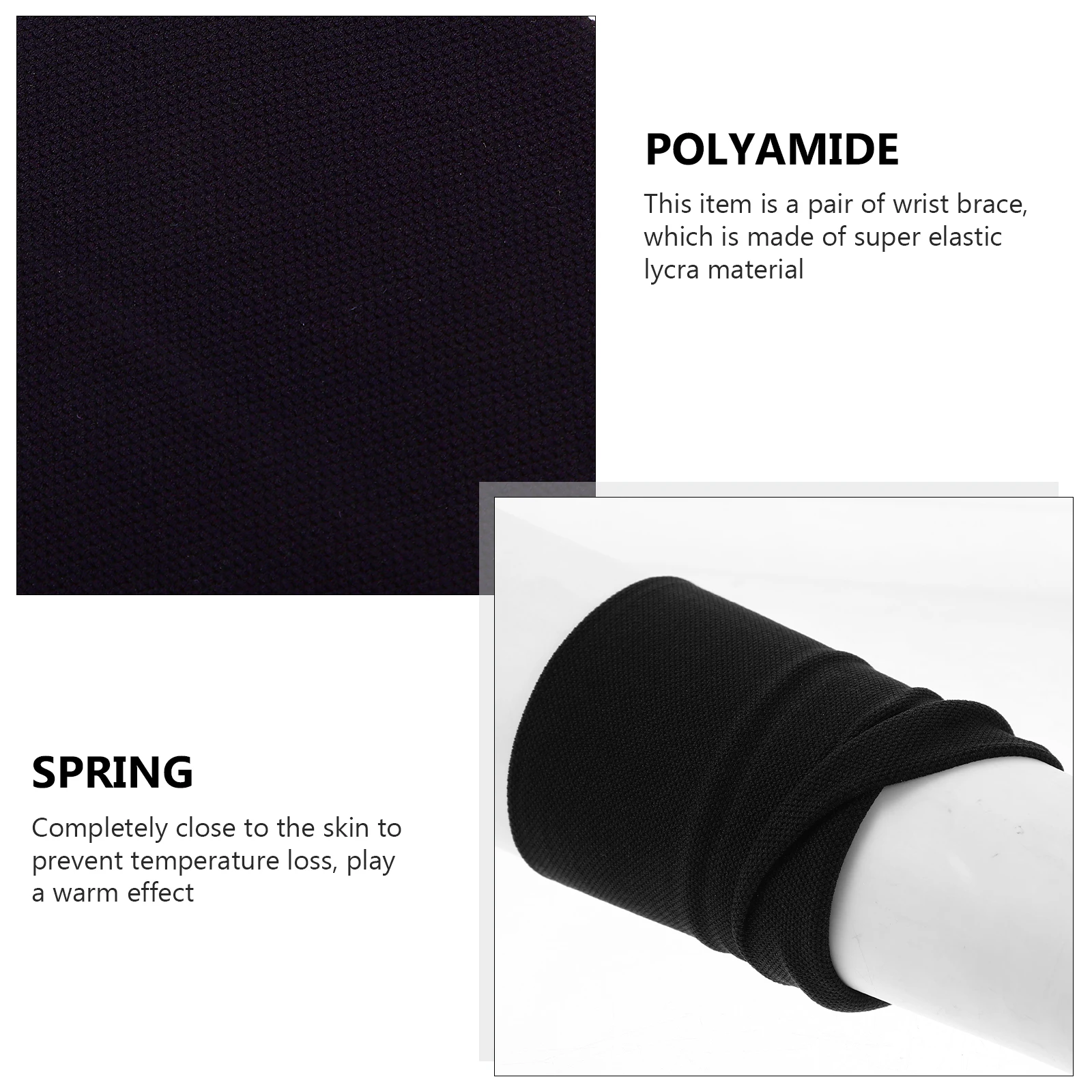 

2Pcs Elastic Wrist Support Brace Lightweight Breathable Wrist Guards for Sports Injury Protection Black Size L
