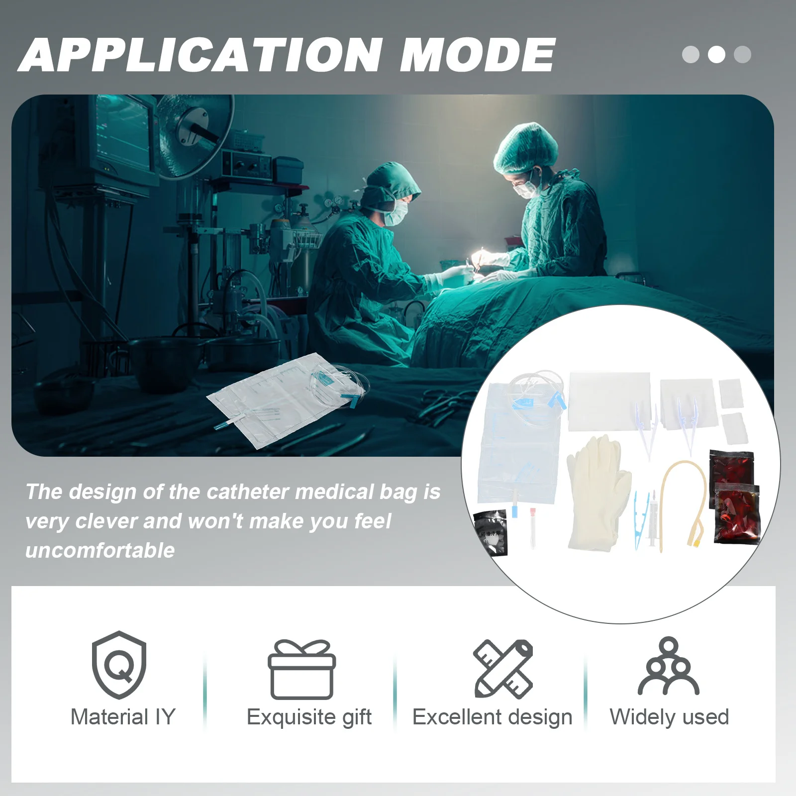 1 مجموعة المتاح قسطرة الإحليل حقيبة طبية مواد عالية الجودة مريحة الكبار استخدام القسطرة جهاز المعدات الطبية #3