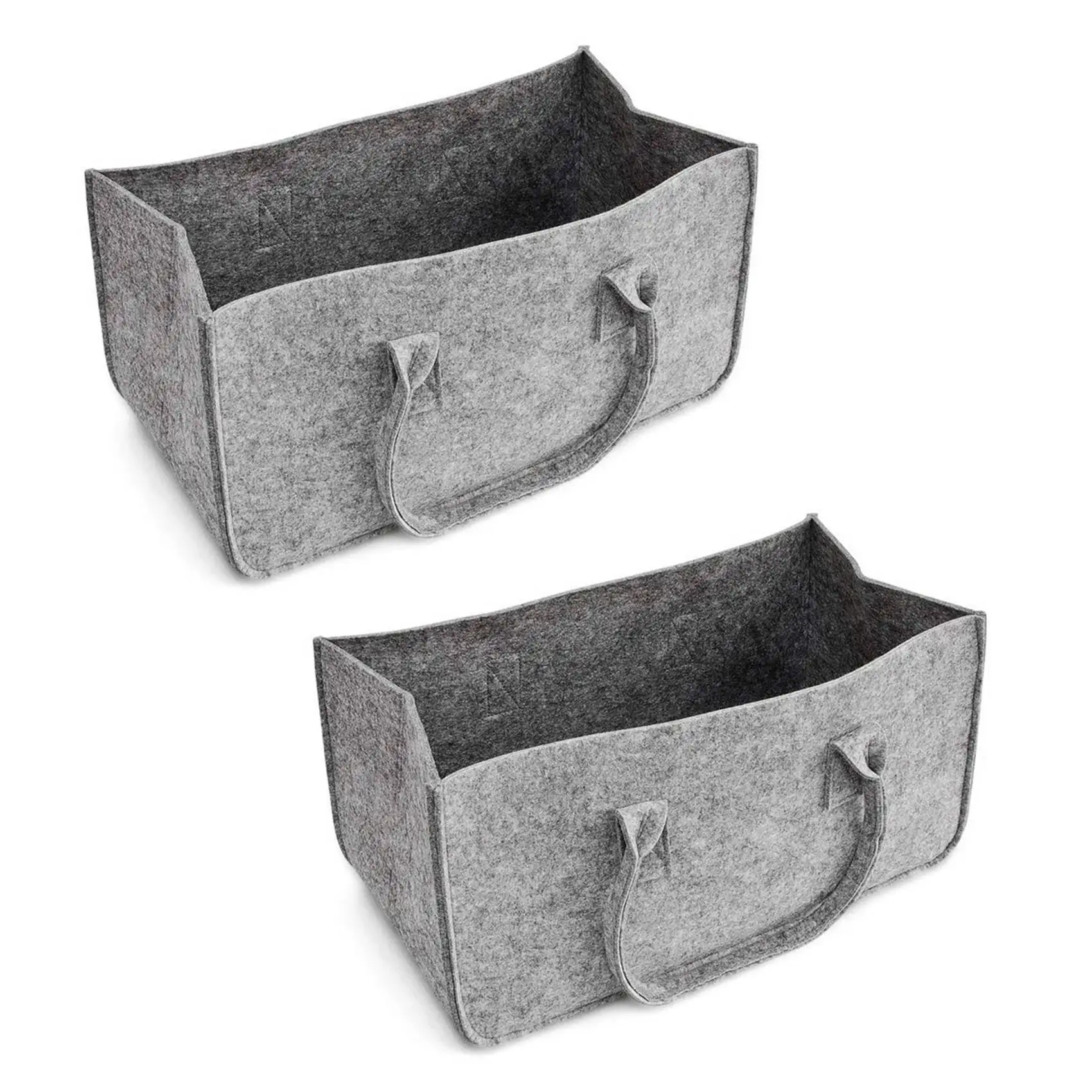 Hot kf-2X Felt Purse, Felt Storage Bag Large Capacity Casual Shopping Bag - Gray