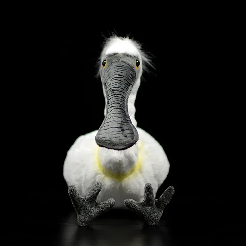 30 ซม.Super น่ารัก Spoonbill Plush ของเล่นจําลอง Black-Faced Spoonbill Platalea Leucorodia ชีวิตจริงตุ๊กตาสัตว์เด็กของขวัญ