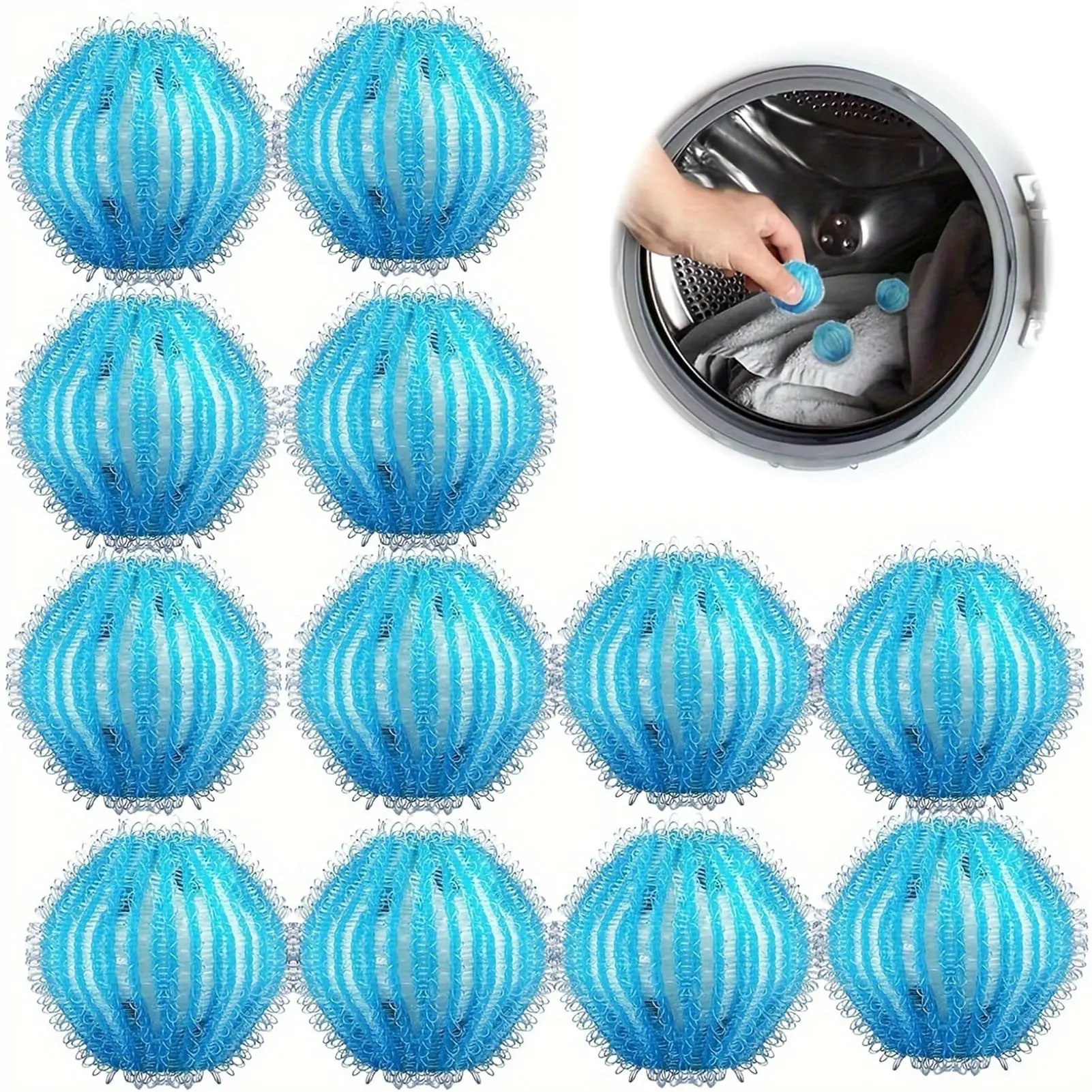 6/12 Peças Bolas de Nylon Reutilizáveis para Máquina de Lavar Roupa, Filtro de Pelos de Animais e Removedor de Fiapos Flutuante