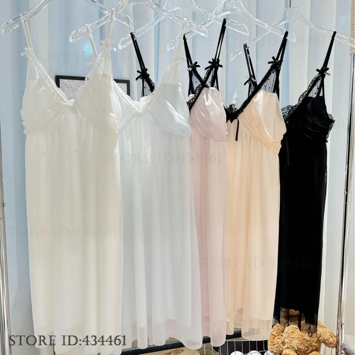 Camicia da notte femminile sexy estiva Lingerie Vestaglia da casa Patchwork Maglia di pizzo Camicia da notte Indumenti da notte Camicia da notte stile principessa francese