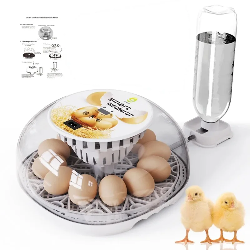 

Household Small Chicken, Duck, Goose Egg Incubator Automatically Add Water Temperature Control 12 Incubators