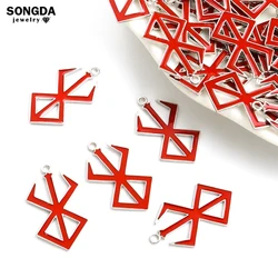 10szt Anime Game Red Symbol Enamel Charms Cartoon Behelit Drip Oil Alloy Pendants for Making DIY Necklaces Cosplay Jewelry Gifts