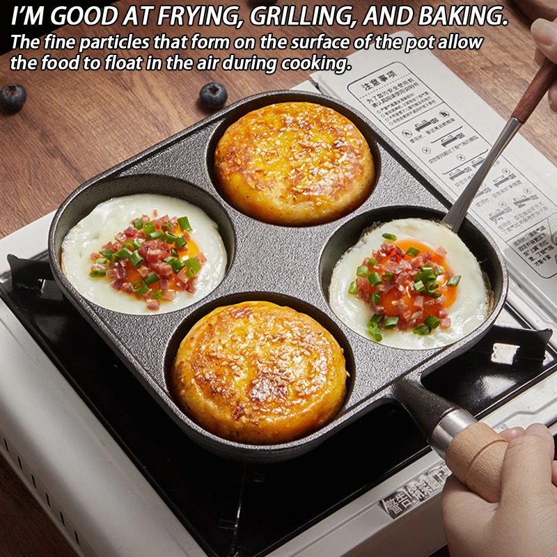 4穴ノンスティックオムレツエッグパン、ガスコンロとIH調理器 - Egg Waffle Pan のレビューと価格