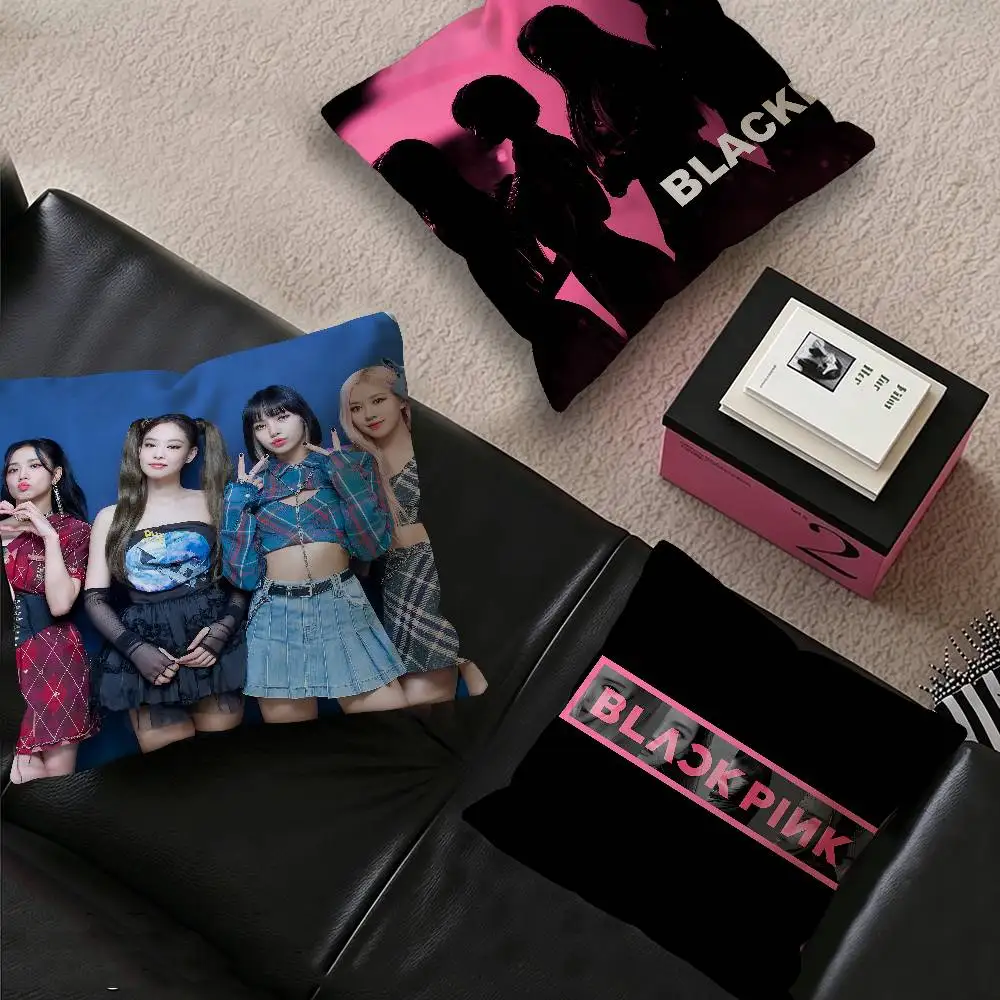 Popular K-pop B-Black Groups Pinkes Cushion Cover Pillowcase Upholstery Sofa Throw Pillow Home Decor Pillowcas